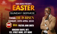 easter sunday service flyer 标记 template