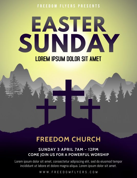 Easter Sunday Service Flyer Template Design PosterMyWall