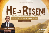 Easter Sunday Service instagram Video Banner 4' × 6' template