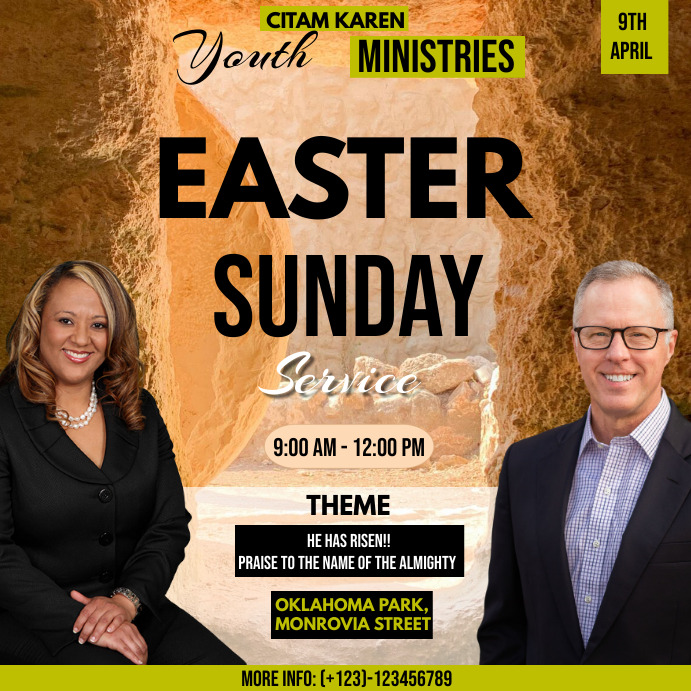 Easter Sunday Service Template | PosterMyWall