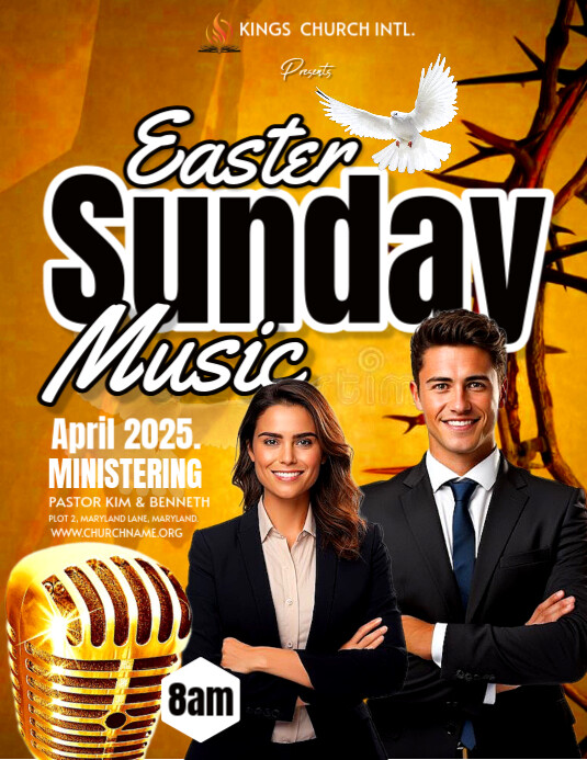 Easter Sunday service us letter Pamflet (VSA Brief) template