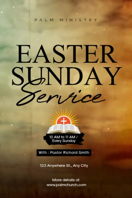 Easter Sunday Services Poster template