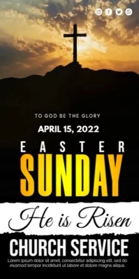 Easter Sunday Video Ads Banner Roll Up 3' × 6' template