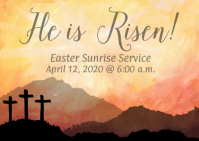 Easter Sunrise Service Postcard template