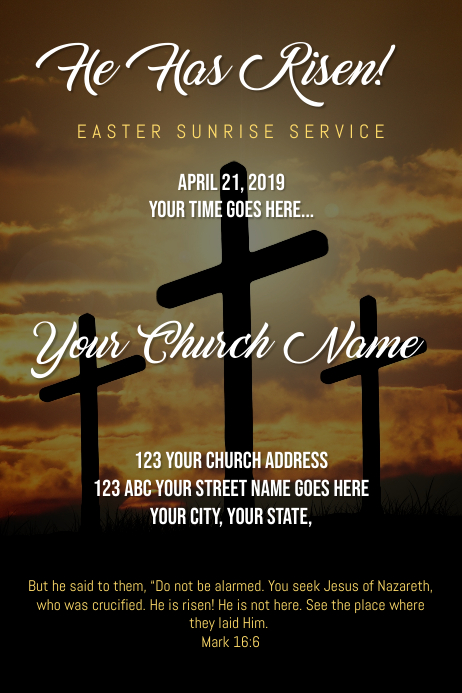 Easter Sunrise Service Poster template