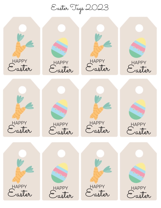 Easter Tags Templates Flyer (US Letter)