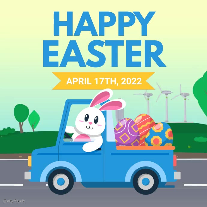 easter video โพสต์บน Instagram template