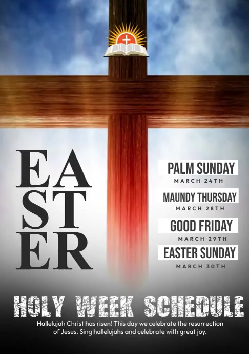 Easter Week Timetable Easter Week Schedule Template | PosterMyWall