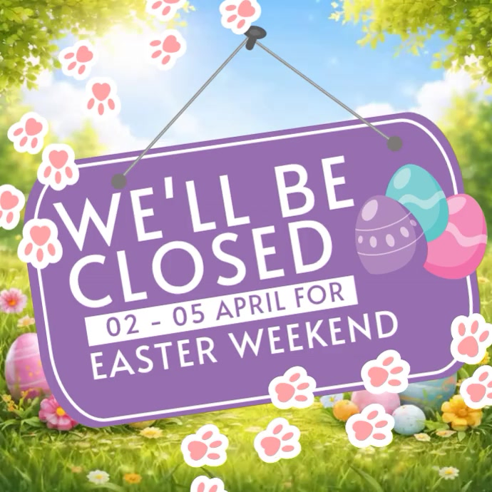 Easter Weekend Closure Square Video Template | PosterMyWall