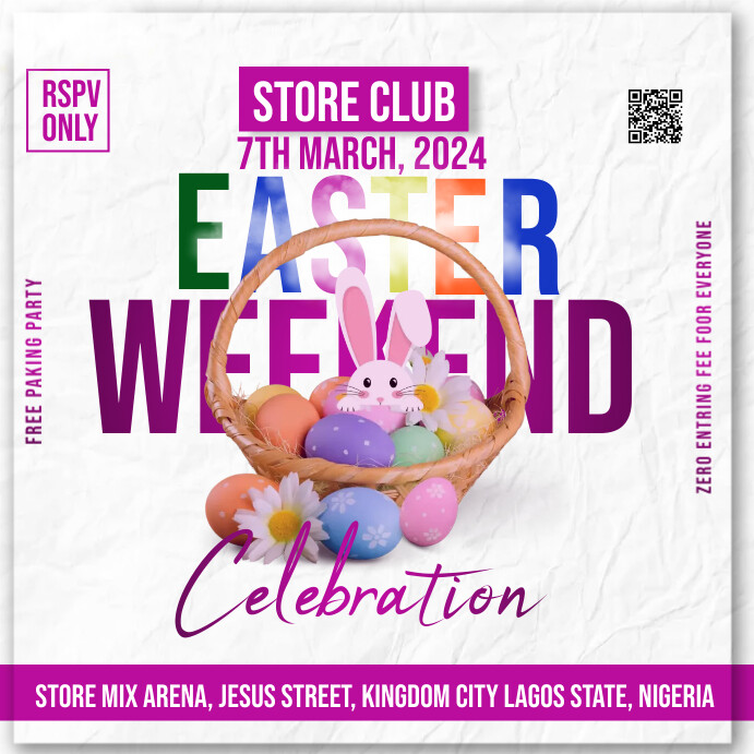 Easter Weekend Programme Design EASTER WEEKEND Template | PosterMyWall