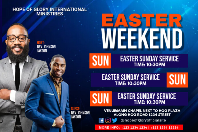 Easter Weekend Programme Design Easter weekend Template | PosterMyWall