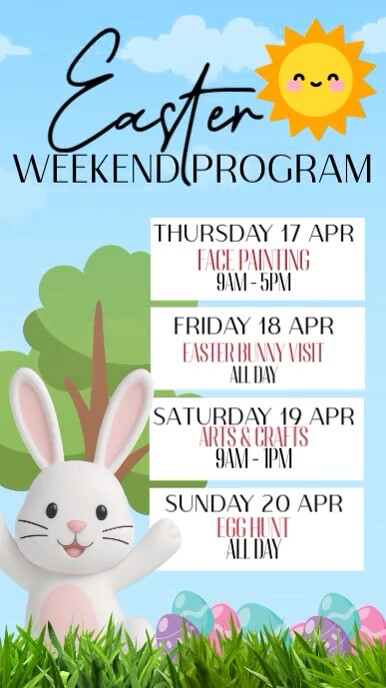 Easter Weekend Programme Design Copy of easter weekend events schedule ad design template | PosterMyWall