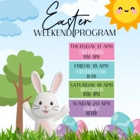 easter weekend events schedule ad design template Square (1:1)