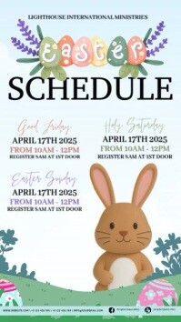easter weekend events schedule ad design template Instagram Story