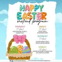 easter weekend events schedule ad design template Publicação no Instagram
