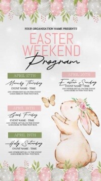 Easter Weekend Programme Design easter weekend events schedule ad design template | PosterMyWall