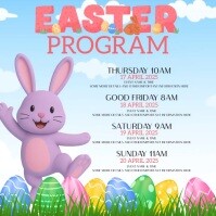 easter weekend events schedule ad design template Quadrado (1:1)