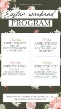 easter weekend events schedule ad design template