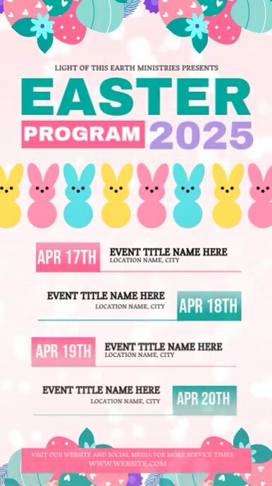 Easter Weekend Programme Design Copy of easter weekend events schedule ad design template | PosterMyWall