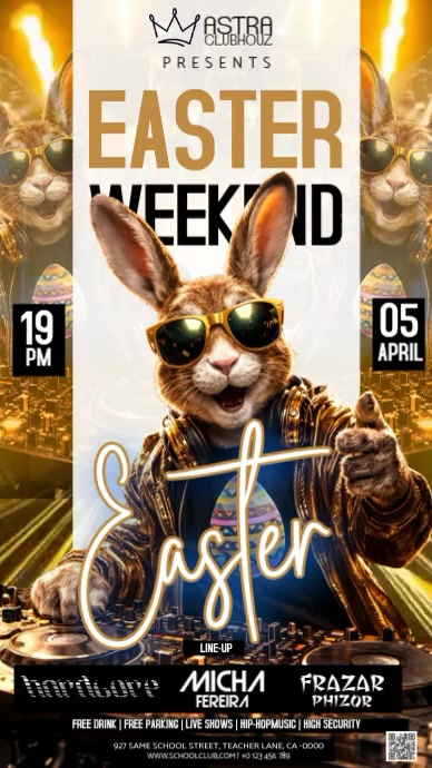 Easter weekend party event design template | PosterMyWall