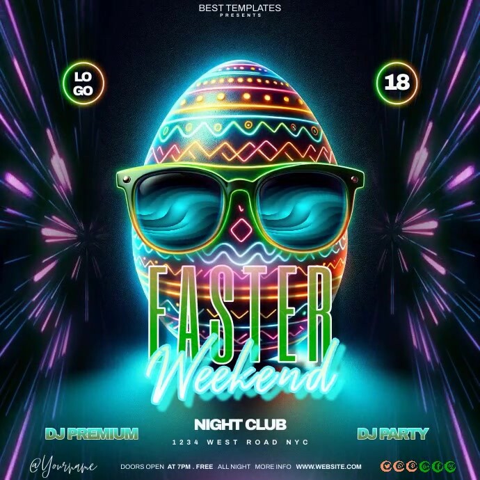 Easter Weekend Programme Design easter weekend party template | PosterMyWall