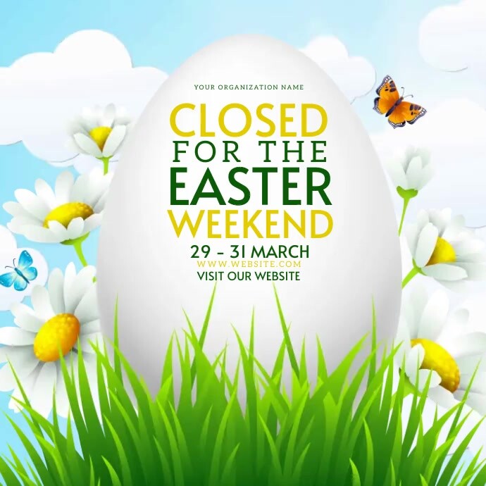 EASTER WEEKEND STORE SALE CLOSED TEMPLATE | PosterMyWall