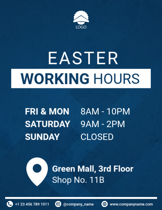 Easter Working Hours Template PosterMyWall easter-working-hours-template-postermywall