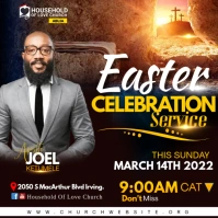 easter WORSHIP Church FLYER 2022 Instagram Post template
