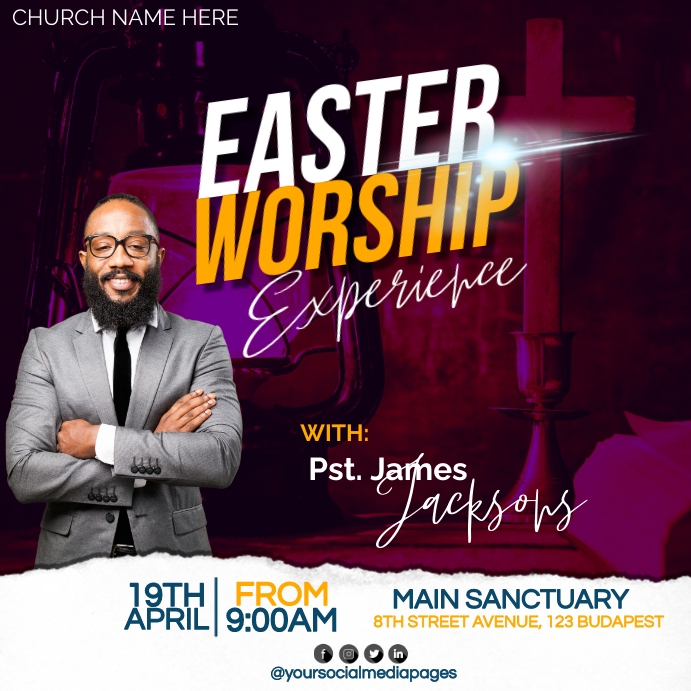 easter worship experience Template | PosterMyWall