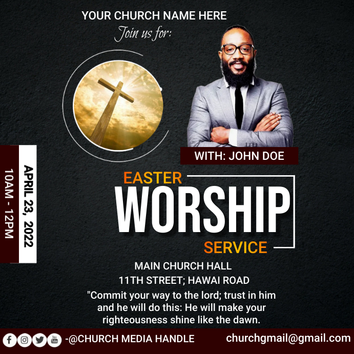 easter worship service Template PosterMyWall
