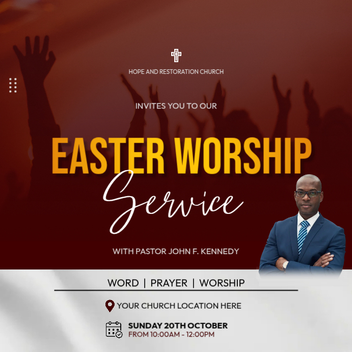 Easter Service Design Easter worship service Template | PosterMyWall