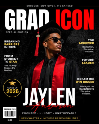 easy edit graduation invitation poster Instagram Portrait template