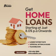 棕色 Home Loan Promotion Instagram Post Template