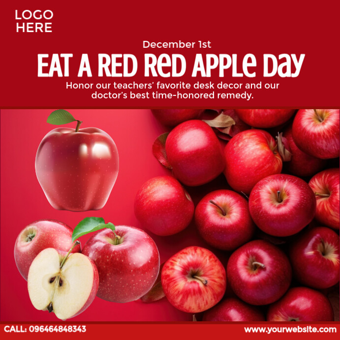 Red Apple Rant Layout eat a red apple day Template | PosterMyWall