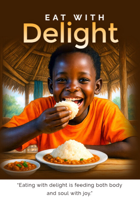 Eat with delight Poster template