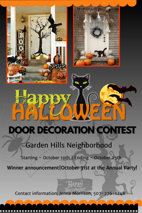 Halloween Door Decoration Contest Template Postermywall