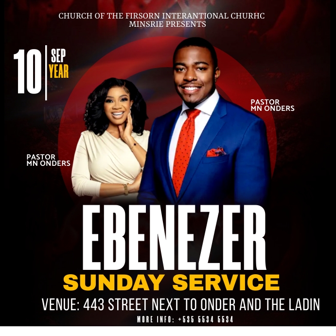 ebenezer sunay service Instagram Post template