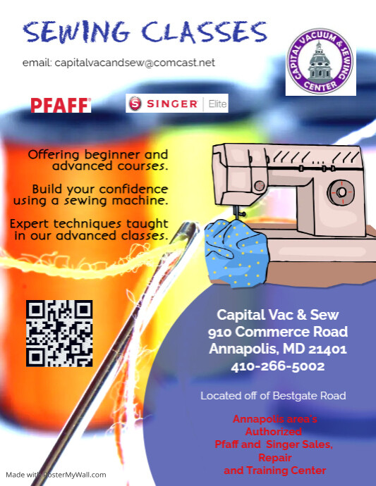 Sewing Class Flyer PosterMyWall