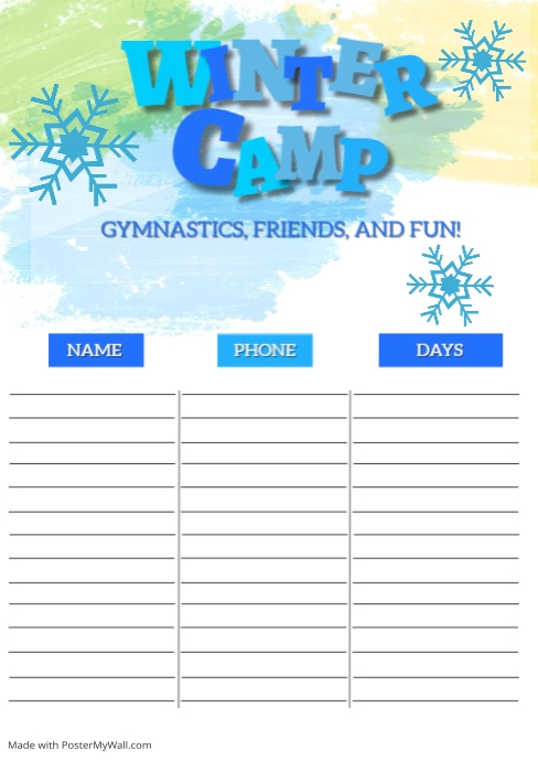 Copy of Summer Camp Sign Up Sheet Template (1) PosterMyWall Copy of Summer Camp Sign Up Sheet Template (1) PosterMyWall