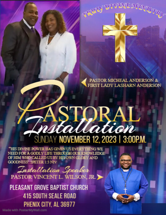 Pastoral Installation Flyer | PosterMyWall
