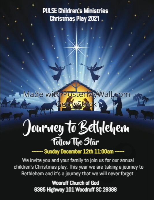 Copy of Christmas Nativity Church Service PosterMyWall