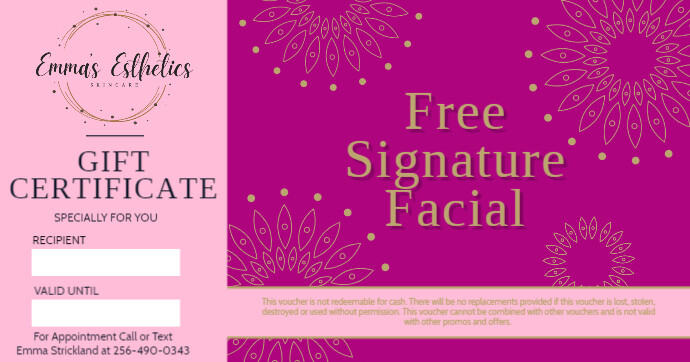 Facial Gift Certificate | PosterMyWall