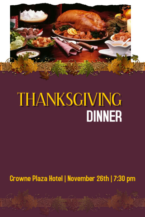 Thanksgiving dinner Poster template