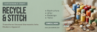 灰色 Sustainable Fashion Workshop Заголовок Twitter Template