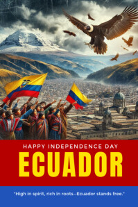 Ecuador independence day Poster template