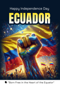 Ecuador independence day Affiche template