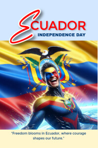Ecuador independence day Poster template