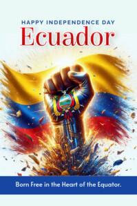 Ecuador independence day Poster template