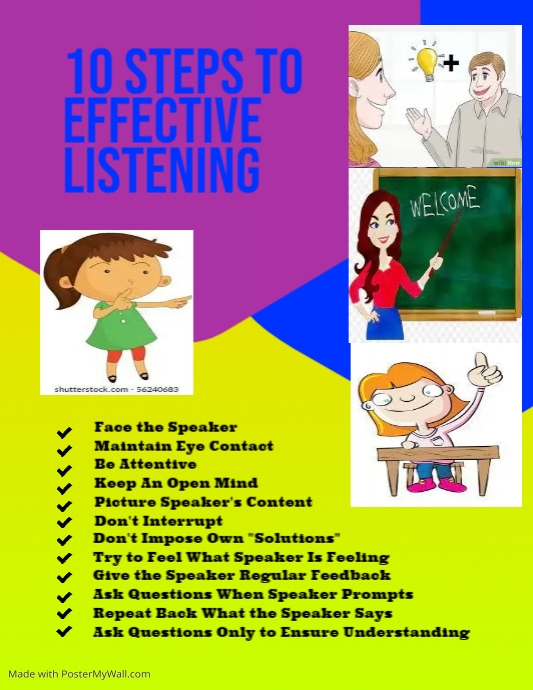 Copy of 10 Steps of Effective Listening | PosterMyWall