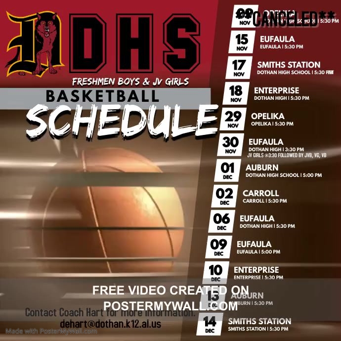 DHS Freshmen BBAll Schedule PosterMyWall